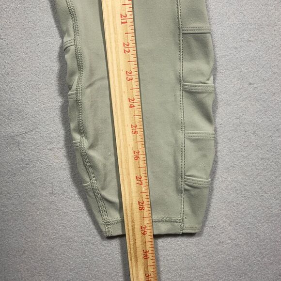 Athleta Legging Women Petite Medium MP Green‎ Salutation Stash Pocket Cinch 7/8 - Picture 6 of 13